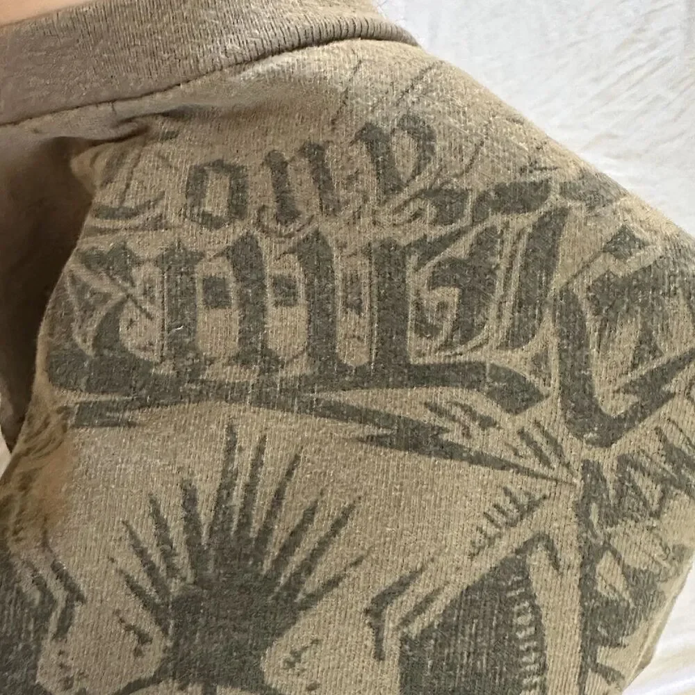 Y2K Tony Hawk Olive Green Graphic Tee with Skull Wings